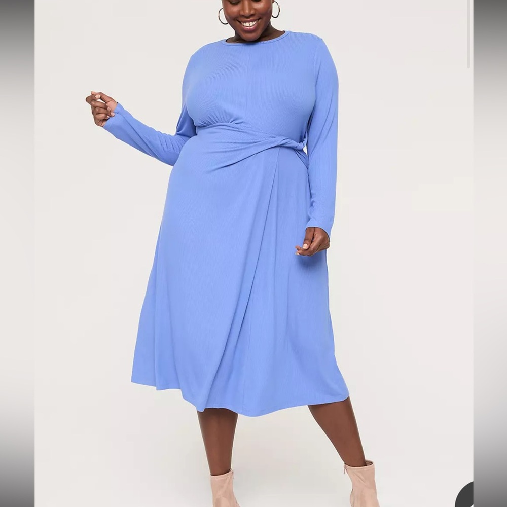 Lane Bryant Long Sleeve Blue Dress